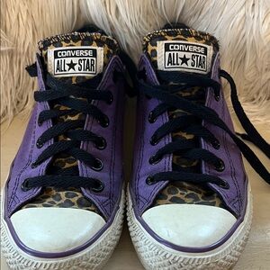 Converse Low-Top Sneakers with Leopard Print